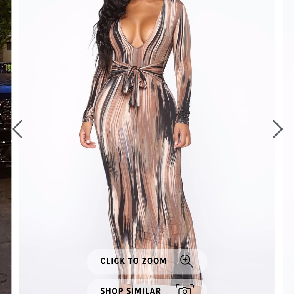 Brown combo maxi dress